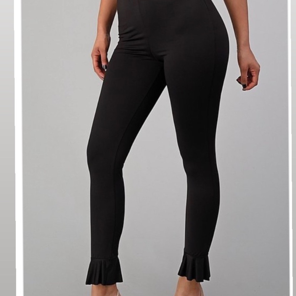 Black high waist knit pants